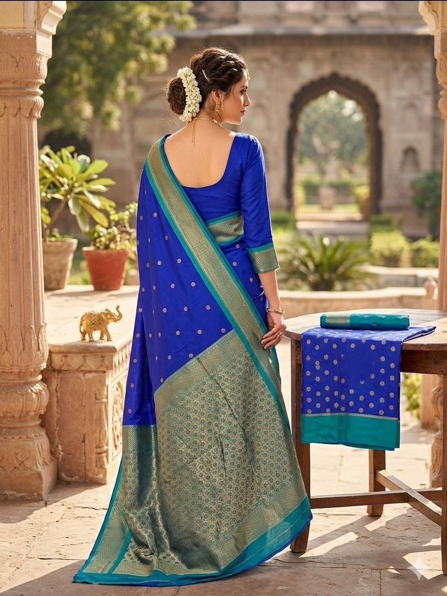 Banarasi Kanjivaram Style Cotton Silk Saree